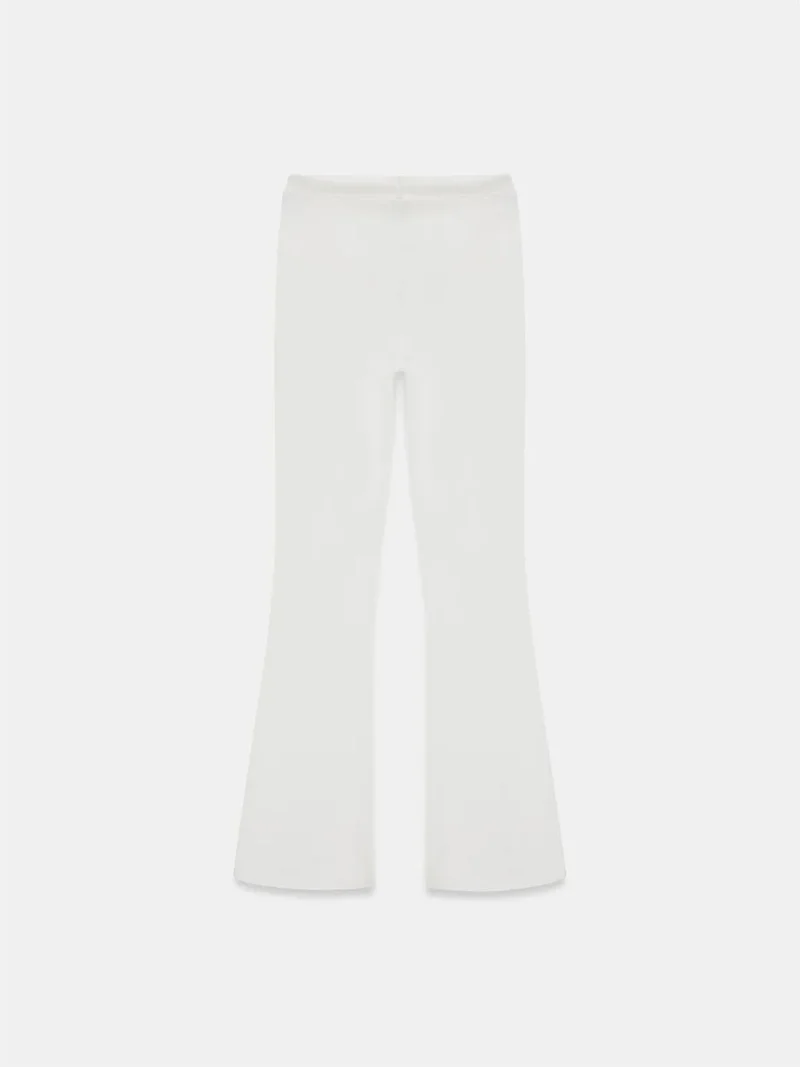 ديلفين DILVIN Mid-Waist Flare Jersey Pants With Drawstring