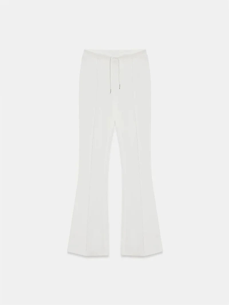 ديلفين DILVIN Mid-Waist Flare Jersey Pants With Drawstring