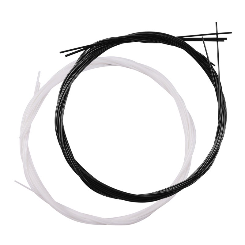 Ukulele Strings 2 Sets (Black + White) High-Quality Nylon Replacement Strings - .024-.026 Gauge Clear Bright Tone for Soprano Concert Tenor Ukuleles - Image 1