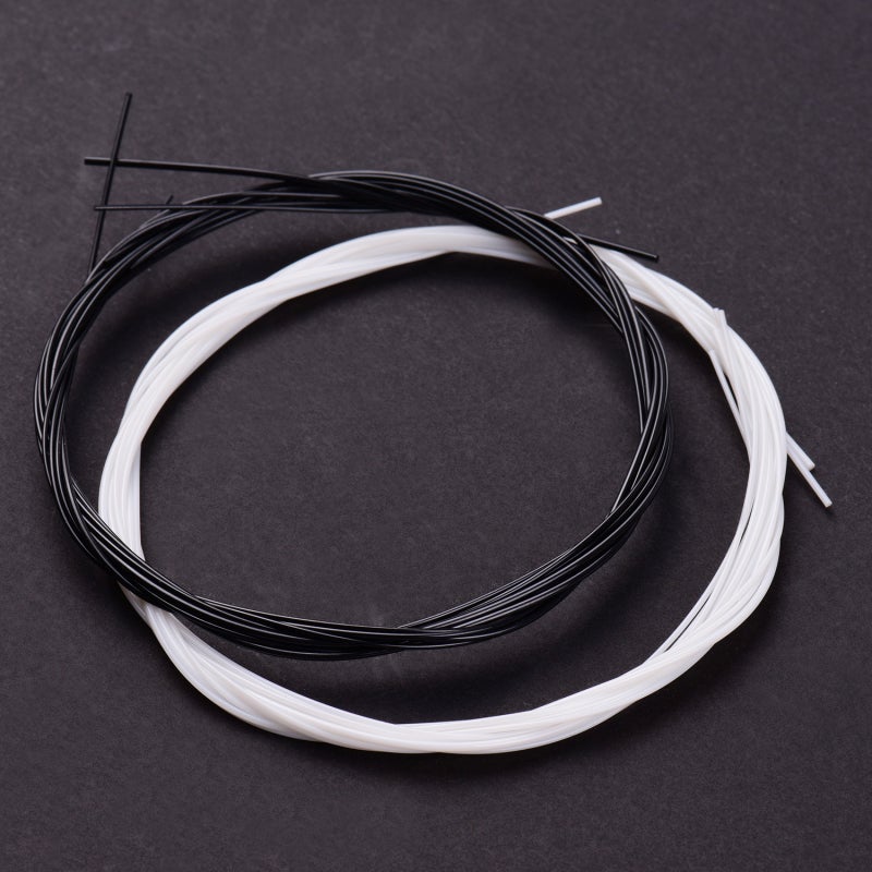 Ukulele Strings 2 Sets (Black + White) High-Quality Nylon Replacement Strings - .024-.026 Gauge Clear Bright Tone for Soprano Concert Tenor Ukuleles - Image 2