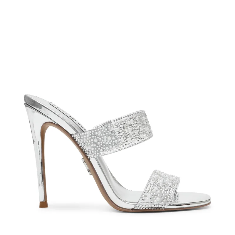 STEVE MADDEN Steve madden nebula women's silver /clear heels