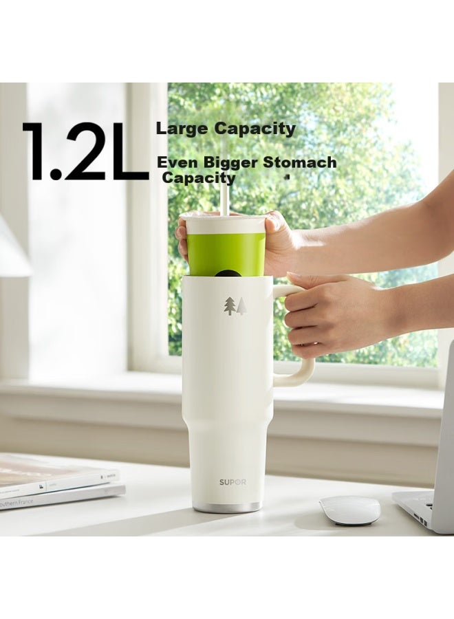 Supor Insulated Cup Double Drinking Large Capacity Straw Cup Sports Outdoor Ice Master Cup Ceramic Coated Inner Tank - Image 3
