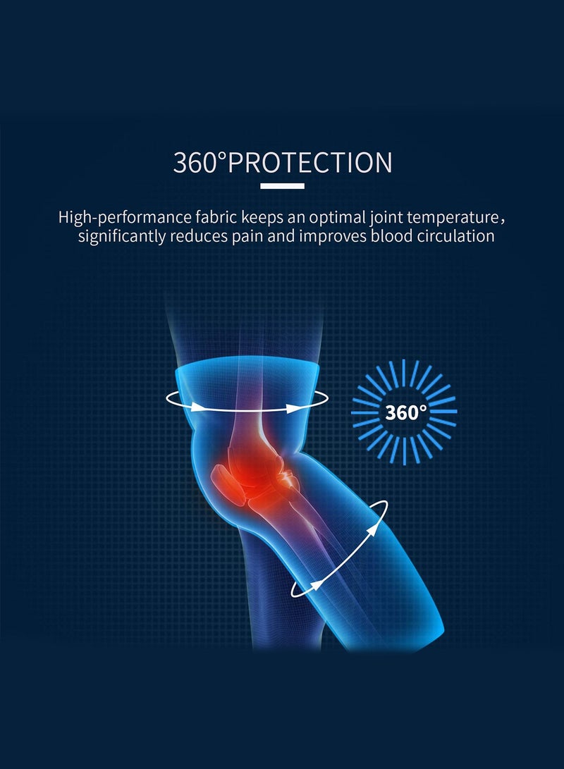 Ofrdncy Leg Compression Sleeve Full Leg 2 Pack Long Knee Brace for Men Women Knee Support Protector for Running Weightlifting Workout and Sports Daily Use - Image 4