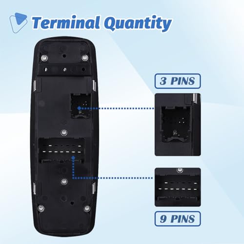 Obaee Master Power Window Switch Door Lock Main Control Button Front Left Driver Side Compatible with 2009 2010 2011 2012 Dodge RAM 1500/2500/3500 Pickup Crew Cab Quad Replacement 4602863AB 4602863AC - Image 4
