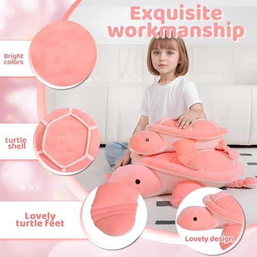 Dalmao 20 Inch Pink Sea Turtle Stuffed Animals Soft Plush Toys Body Pillows Ocean Turtle Plushies Gifts for Kids Boys Girls Girlfriend Birthday - Image 5