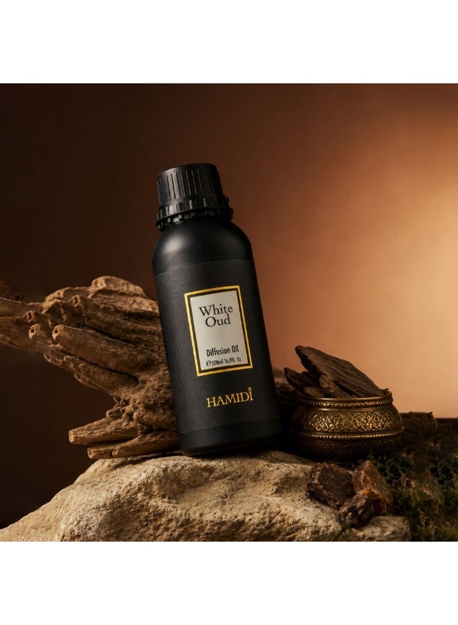 Hamidi White Oud Diffuser Oil 500ml, Multi Colour, Home Fragrance Diffuser Oil For Aroma Use, For Home Styling, Tabletop Display And Interior Ambience - Image 4