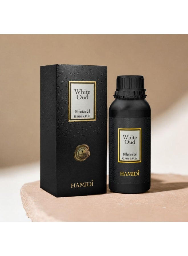 Hamidi White Oud Diffuser Oil 500ml, Multi Colour, Home Fragrance Diffuser Oil For Aroma Use, For Home Styling, Tabletop Display And Interior Ambience - Image 2