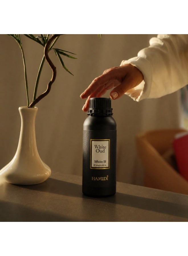 Hamidi White Oud Diffuser Oil 500ml, Multi Colour, Home Fragrance Diffuser Oil For Aroma Use, For Home Styling, Tabletop Display And Interior Ambience - Image 3