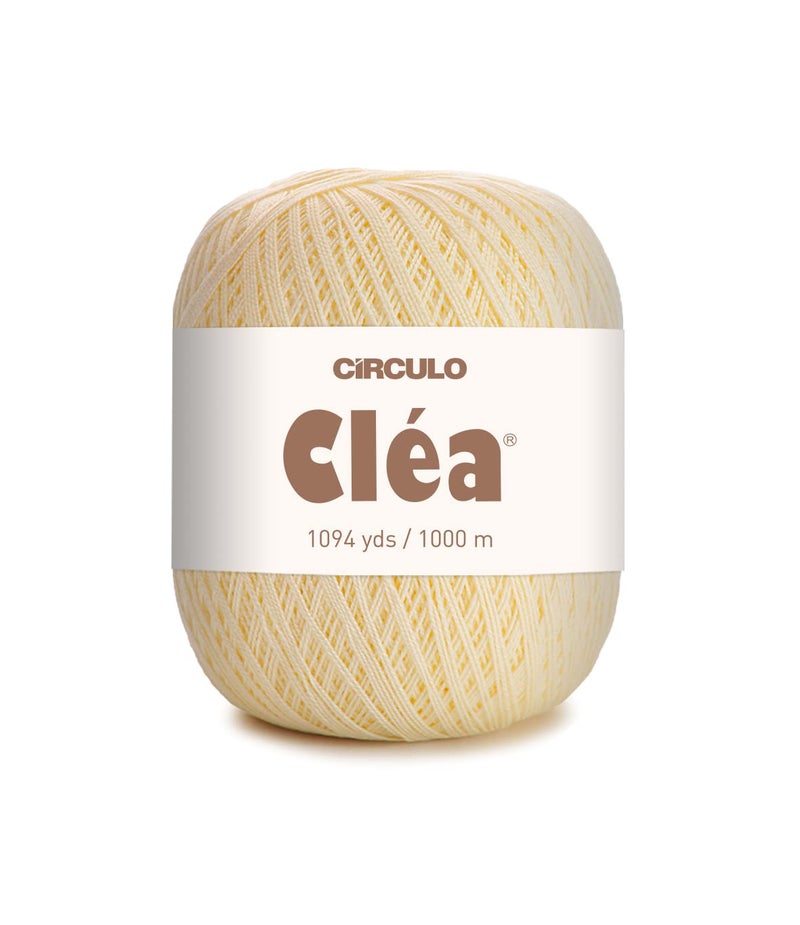 Circulo Clea Yarn Crochet Thread Fine Size 1082 Perfect for Weaving 100 Mercerized Brazilian Cotton Pack of 1 Ball 53 oz 1094 yds Color 1074 Cream