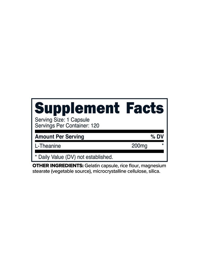 Primaforce L-Theanine Capsules (120 Capsules, 200mg L-Theanine Per Serving) - Theanine Amino Acid Supplement - Image 2