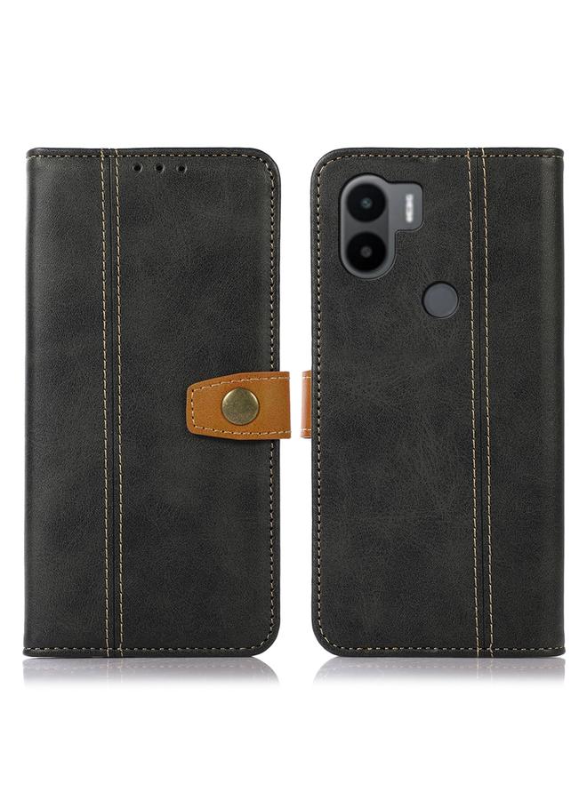 The Bros Case For Xiaomi Redmi A1+ 4G Stitching Thread Calf Texture Leather Phone Case