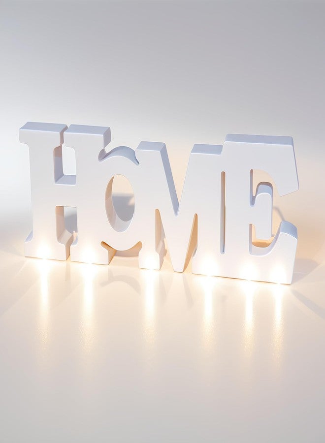 LLPMutu Wooden Blocks Wall and Table Top Decor: Freestanding Letter HOME Sign for Living Room, Entryway or Party Decor (White) - Image 1