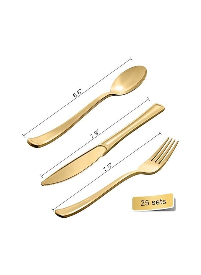 S2C 175 PCS Rose Gold Party Supplies, Serves 25 Disposable Dinnerware Set, Gold Plastic Forks Knives Spoons and Golden Dot White Paper Plates Napkins and Cups for Birthday (A-175 PCS) - pzsku/ZE3C8C40BB88618BFB2CFZ/45/_/1733814741/8cdb8e99-e5d1-4edd-9856-434f0d728933