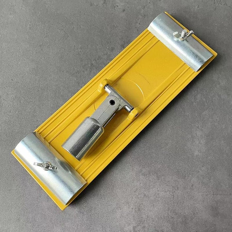 حامل سنفرة يدوي من سبائك الألومنيوم الأصفر كتلة صنفرة أداة 9.06 × 3.15 بوصة لجدران الجبس وأعمال النجارة وتلميع المعادن - Image 3