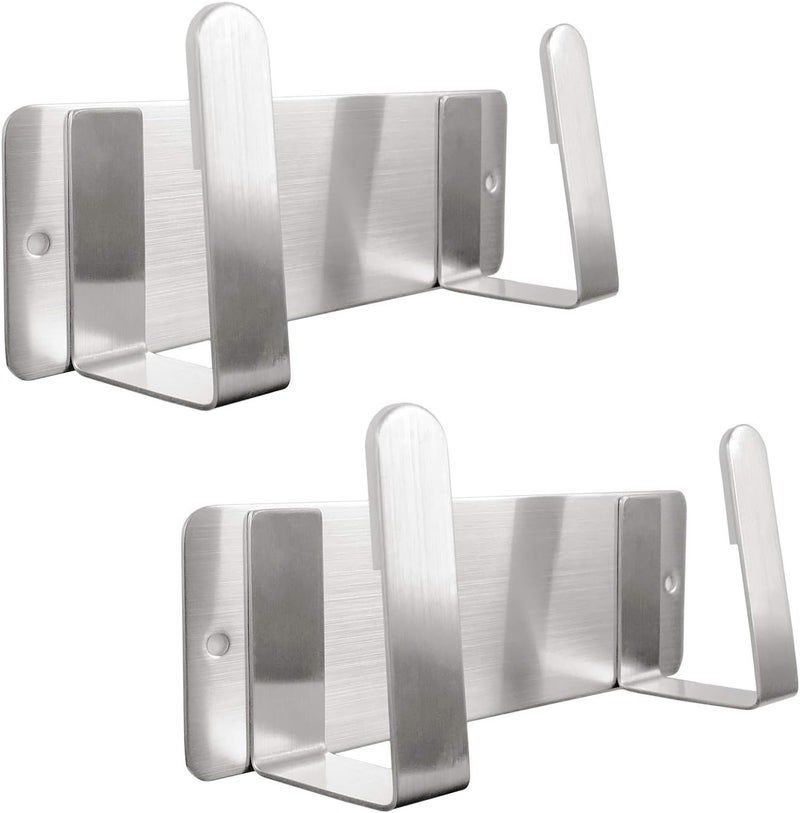YOUGRIDDA Pot Lid Rack, Wall Mounted 304 Stainless Steel Pan Lid Organizer Holder, 3M Self Adhesive, Kitchen Cooking Utensil Tool (Silver, Set of 2) - Image 1