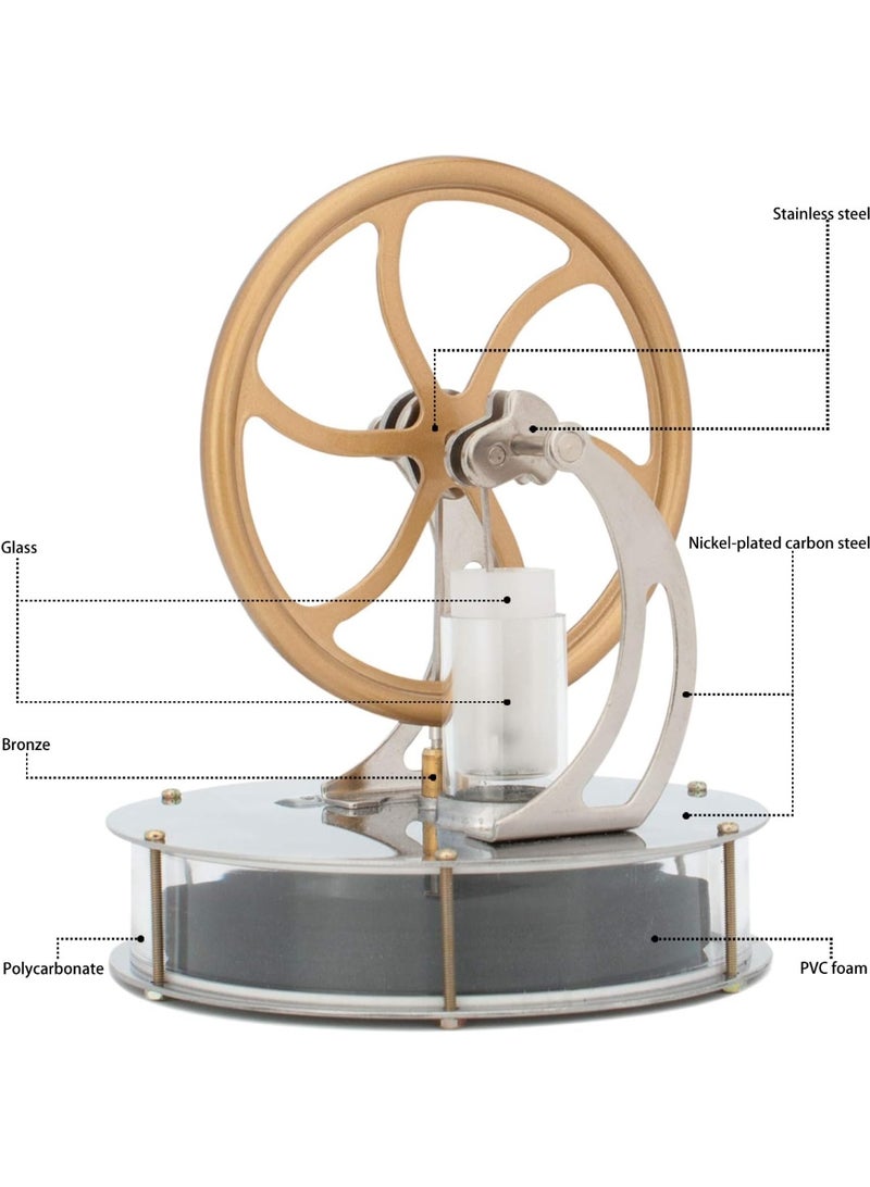 DjuiinoStar Most Classical Low Temperature Stirling Engine, Unique Coffee Timer, Best Gift Option, Educational Toy, Steam Engine Model DLTD-303 - Image 5