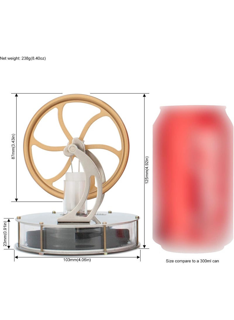 DjuiinoStar Most Classical Low Temperature Stirling Engine, Unique Coffee Timer, Best Gift Option, Educational Toy, Steam Engine Model DLTD-303 - Image 2