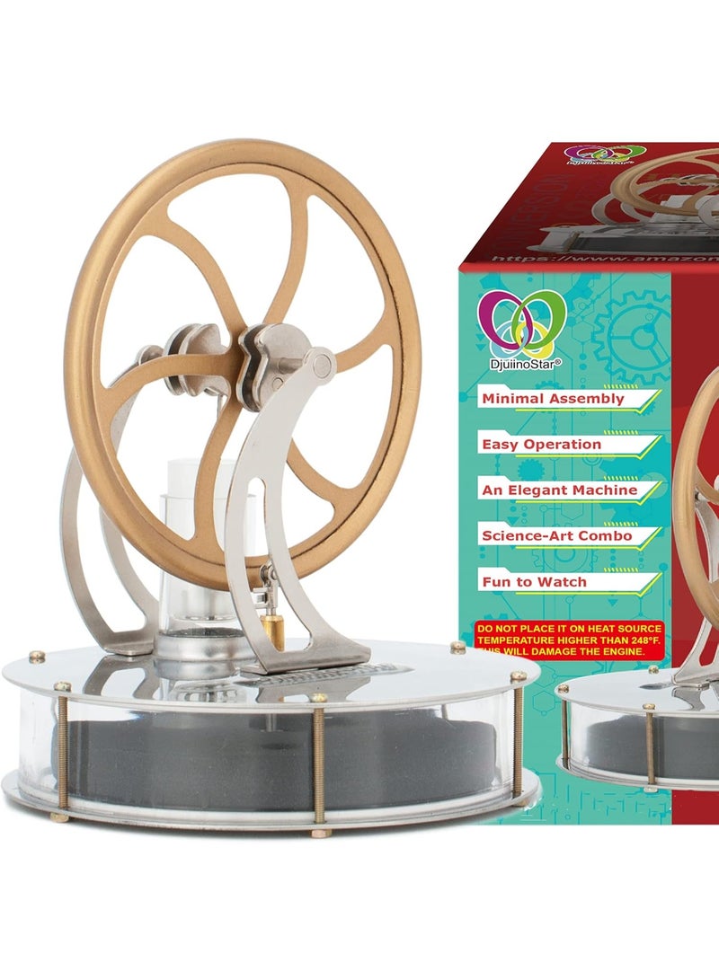 DjuiinoStar Most Classical Low Temperature Stirling Engine, Unique Coffee Timer, Best Gift Option, Educational Toy, Steam Engine Model DLTD-303 - Image 1