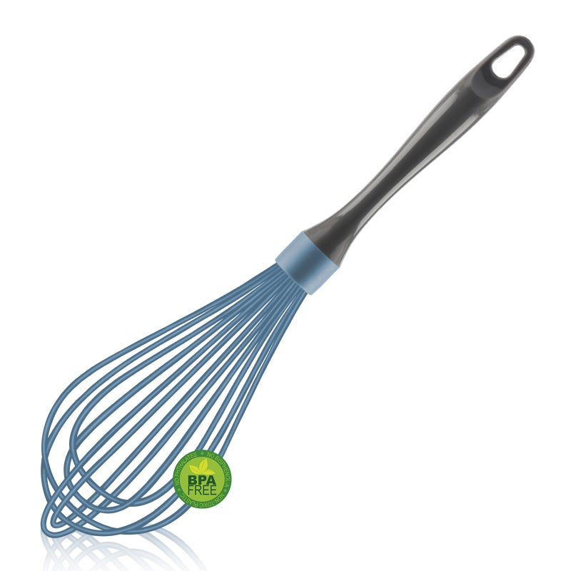 OYV Dishwasher Safe Whisk Professional Whisks Stainless Steel  Silicone Wisk Plastic Rubber Whisk Tool For Nonstick Cookware Pans Heat Resistant Whisk Blue 123 inch L1l