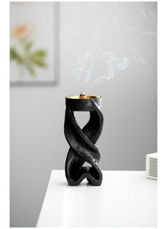 Generic Arabic Festival Ramadan decorations Minimalist Spiral Ribbon Incense Burner for Home Air Purification, Meditation, Yoga, Relaxation Elegant Design for Indoor - Large Size, Black  - Image 2