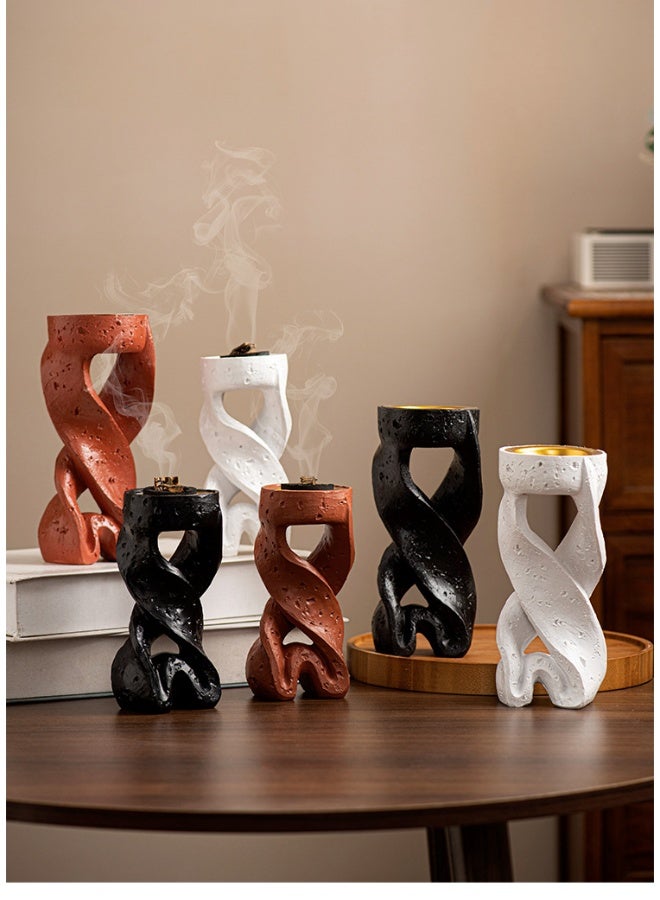 ديكورات رمضان العربية مبخرة حلزونية بسيطة لتنقية الهواء في المنزل والتأمل واليوغا والاسترخاء بتصميم أنيق للاستخدام الداخلي - حجم كبير، أسود - Image 5