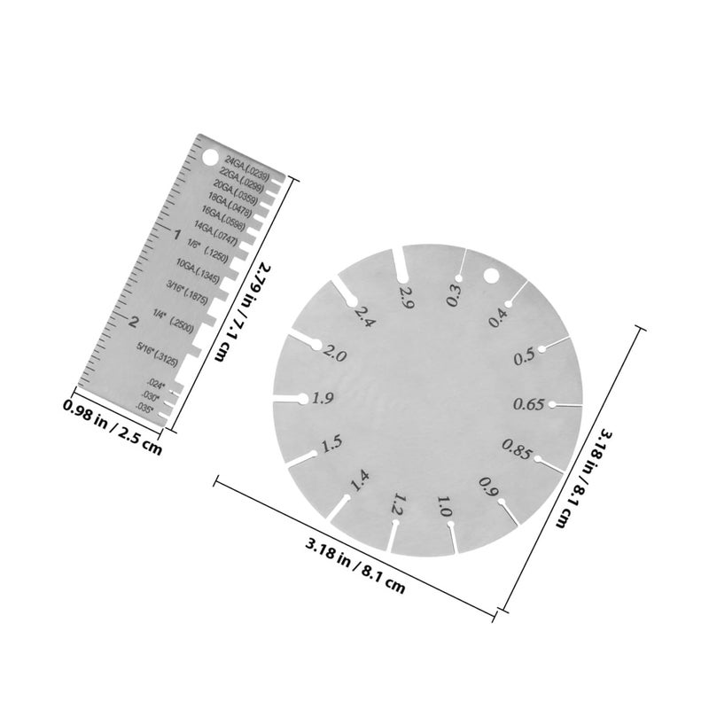 2pcs Stainless Steel Welding Gauge Double-Sided Wire and Metal Sheet Thickness Measurement Tool for Precise Weld Inspection and Use - Image 2