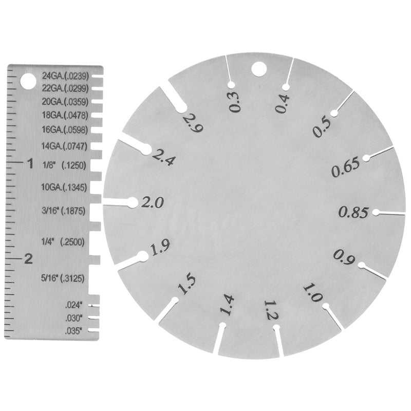 2pcs Stainless Steel Welding Gauge Double-Sided Wire and Metal Sheet Thickness Measurement Tool for Precise Weld Inspection and Use - Image 1