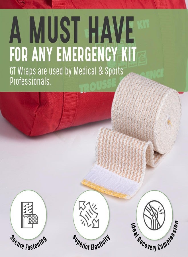 GT Premium Elastic Bandage Wrap (2" 2 Pack) - Hook & Loop Fasteners at Both Ends - Latex Free Hypoallergenic Compression Roll - Reusable Bandages for Waist, Legs, Elbow & Knee Wrap - Image 4