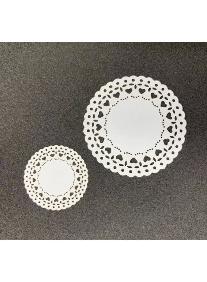 Doll House Cake Paper Pad Food Play Hand Account Decoration Mini Lace Paper Retro Hollow Paper Lace Paper Props Decoration-Color:No. 6 Large And Small  - Image 1