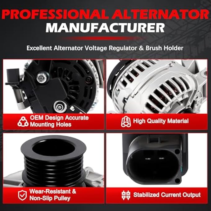 Autodevil 11215 Alternator for 2006-2009 C230, 2006-2007 C280, 2008 C300, 2006-2011 C350, 06-09 CLK350, 10-11 E350, 06-08 SLK280, 09-11 SLK300, 12V 150A Automotive Replacement Alternators 11215N - Image 5