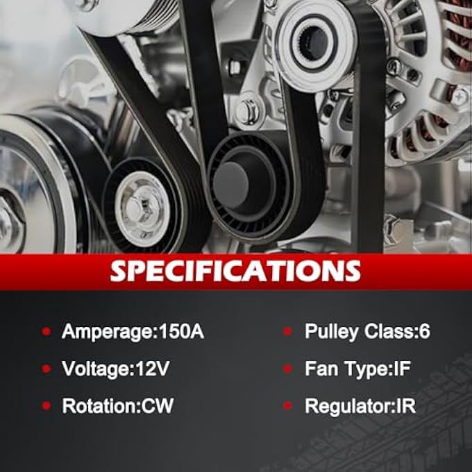 Autodevil 11215 Alternator for 2006-2009 C230, 2006-2007 C280, 2008 C300, 2006-2011 C350, 06-09 CLK350, 10-11 E350, 06-08 SLK280, 09-11 SLK300, 12V 150A Automotive Replacement Alternators 11215N - Image 3