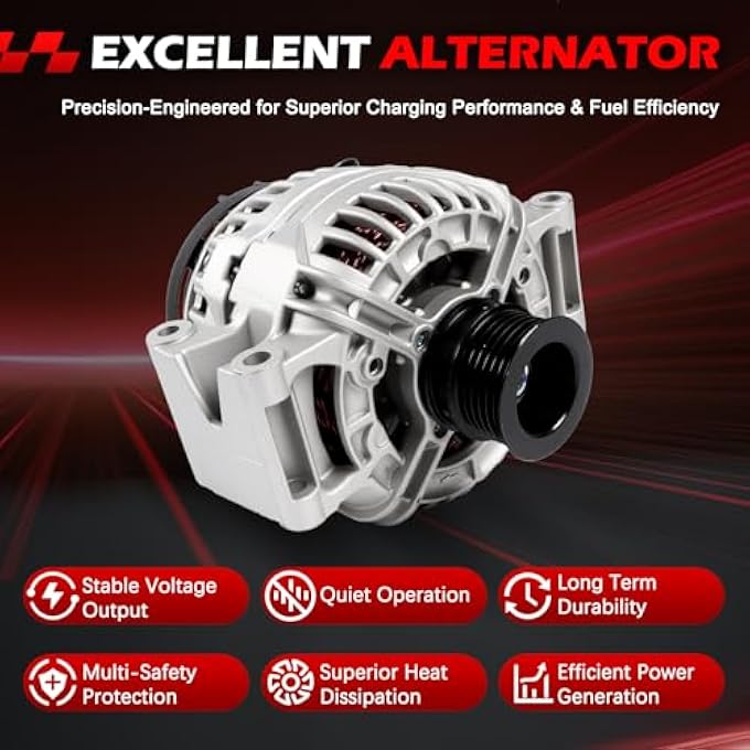 Autodevil 11215 Alternator for 2006-2009 C230, 2006-2007 C280, 2008 C300, 2006-2011 C350, 06-09 CLK350, 10-11 E350, 06-08 SLK280, 09-11 SLK300, 12V 150A Automotive Replacement Alternators 11215N - Image 4
