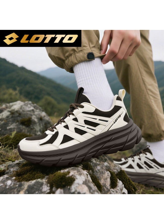 Lotto Men's Running Shoes Outdoor Hiking Shoes Spring Couple Sports Shoes Non-slip Trail Hiking Shoes 1068 Gray/brown Size 45 - Image 1