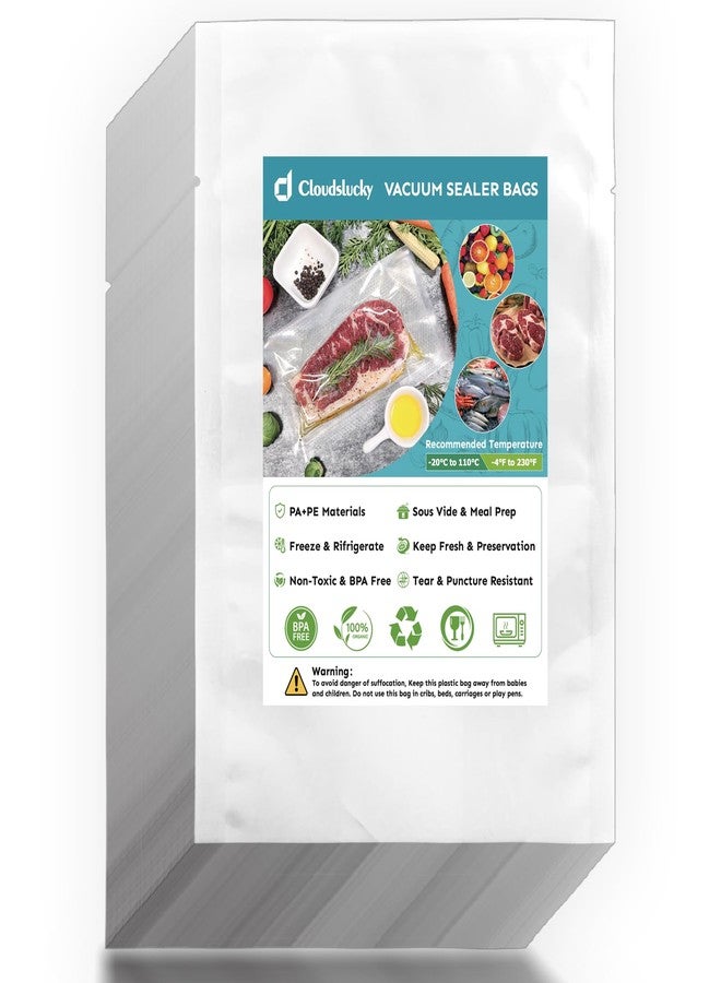 Cloudslucky Vacuum Chamber Sealer Bags for Food 10"x14" 200 Pcs Seal a Meal Pre-cut Bag,Commercial Food Saver Bags Sous Vide Bags Thick BPA-Free Chamber Heavy Duty Vacuum Seal, Meat Cheese Dry Goods - Image 1