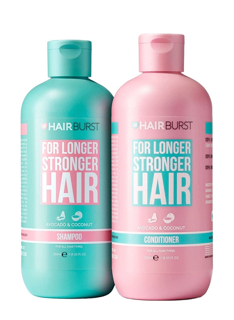 HAIR BURST Hair Growth Shampoo and Conditioner Anti Hair Loss Strengthens Hair Encourages Healthy Growth Vegetarian Formula 350ml  - Image 1