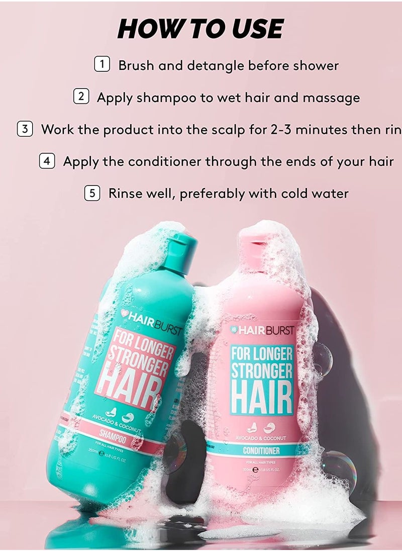 HAIR BURST Hair Growth Shampoo and Conditioner Anti Hair Loss Strengthens Hair Encourages Healthy Growth Vegetarian Formula 350ml  - Image 3