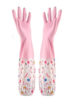 Spaceshoop Cleaning Rubber Gloves Cuff Winter Velvet Lining Dishwashing Long Waterproof Insulated Kitchen Large  - Image 5