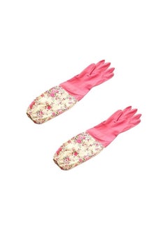 Spaceshoop Cleaning Rubber Gloves Cuff Winter Velvet Lining Dishwashing Long Waterproof Insulated Kitchen Large  - Image 4