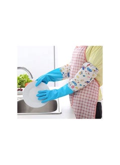 Spaceshoop Cleaning Rubber Gloves Cuff Winter Velvet Lining Dishwashing Long Waterproof Insulated Kitchen Large  - Image 3