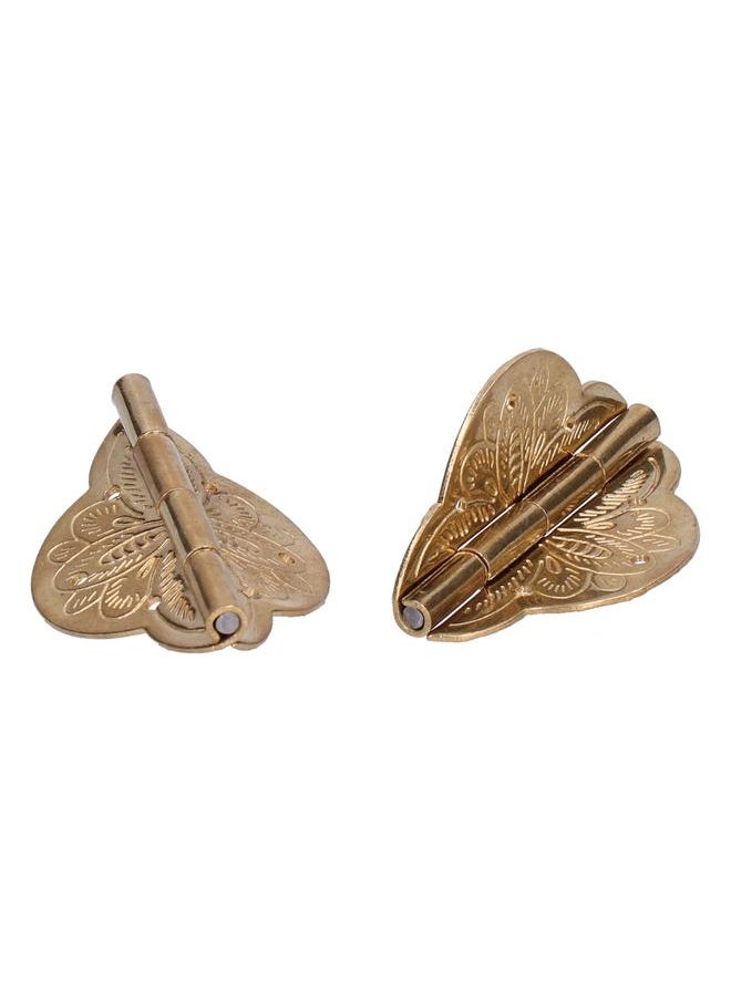 Thoraya 2Set Antique Hinge Small Brass Hinge for Drawer Door Cabinet Wardrobes Foldable Table Home  - Image 2