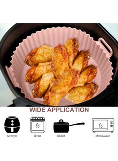 MahMir Silicon Air Fryer Liner 2 Pcs Non-Stick Reusable Air Fryer Liners - Replacement for Flammable Parchment Liner Paper - Baking Pan Air Fryer – Food safe Fryers Basket Oven Accessories  - Image 5