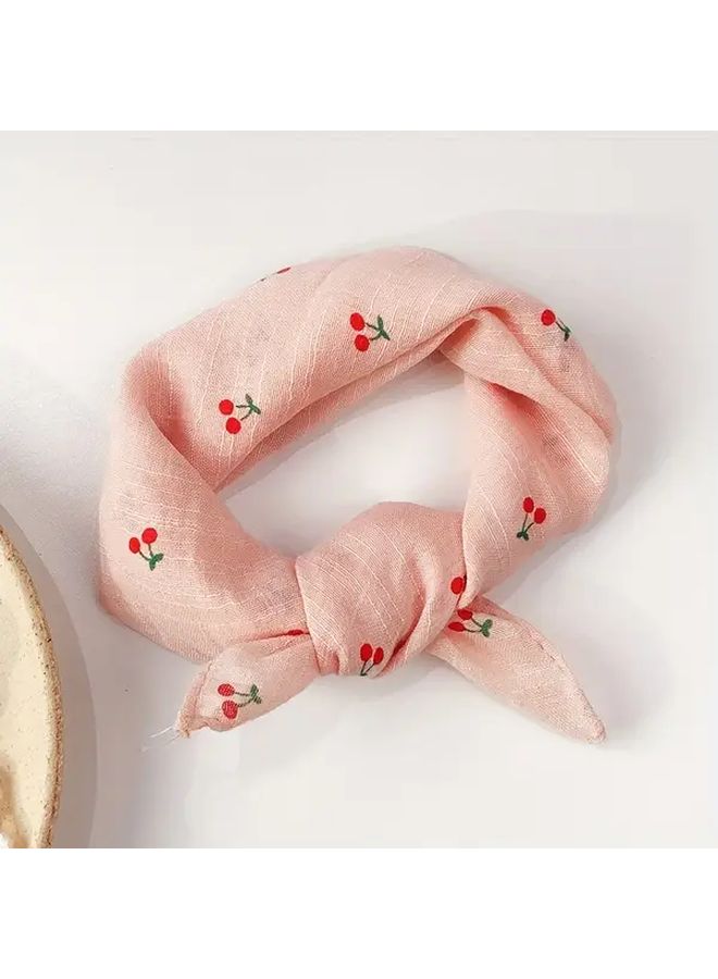 Cherry Pink Lightweight Breathable Summer Pet Scarf for Cat Dog Cooling Adjustable Neckwear - Image 2
