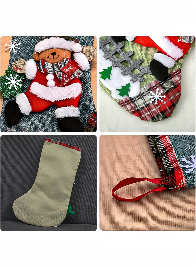 GGEROU 4 عبوات من جوارب عيد الميلاد جوارب عيد الميلاد أكياس هدايا 3D رجل ثلج لطيف غزال دب شخصيات عيد الميلاد جوارب كبيرة الحجم زينة عيد الميلاد - Image 5