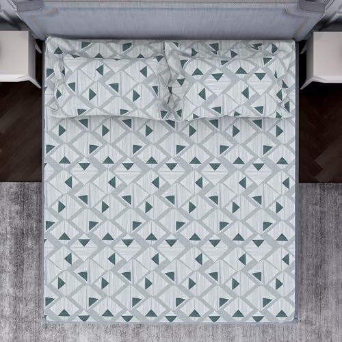 Welspun 132 Tc 100% Cotton Bedsheet for Double Bed with 2 Pillow Cover | Breathable & Super Soft King Size Bedsheet |(108 X 108 Inch) -Grey | Serene - Image 3