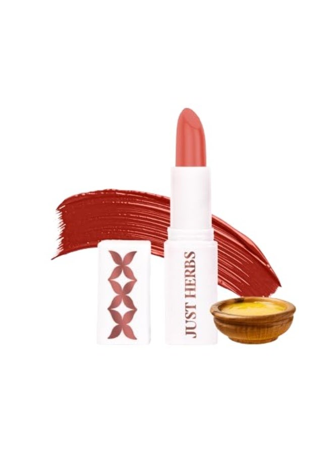 Just Herbs Ayurvedic Lipstick | Long-lasting | Weightless | Ayurvedic Formula | Travel-friendly - 4.2g Peachy Coral - Image 1