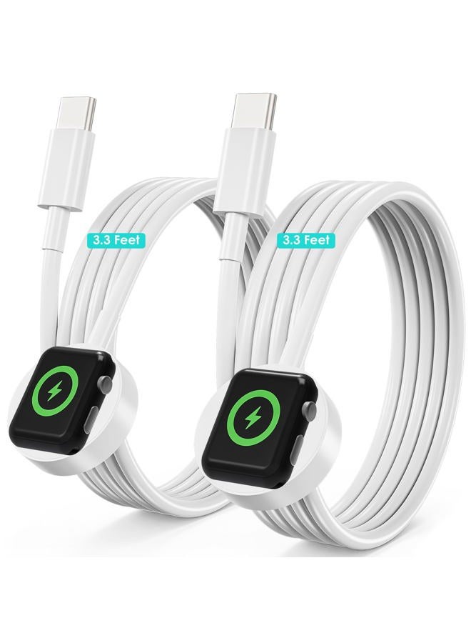Autallgee Upgraded 2 Pack for Apple Watch Charger, [MFi Certified] iWatch Charger USB C Fast Charging Magnetic Compatible with iWatch Series 10 /Ultra 2/Ultra/SE 2/SE/9/8/7/6/5/4/3/2/1 3.3FT - Image 1