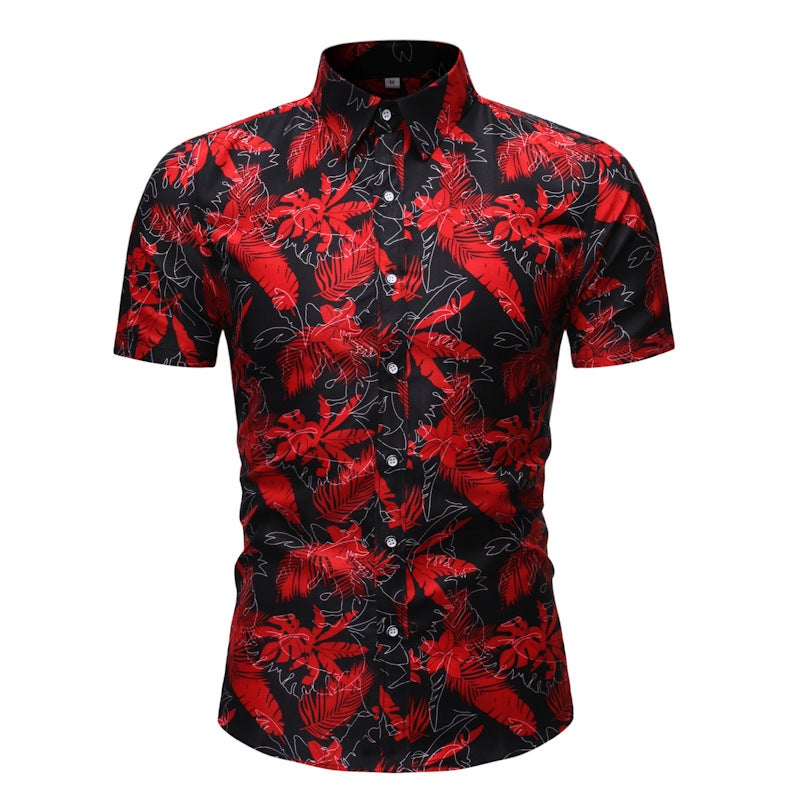 Lingdeng Casual Beach Shirt Men'S Summer Thin Short-Sleeved Printed Shirt Loose And Handsome Hawaiian Clothes For Women - Image 2