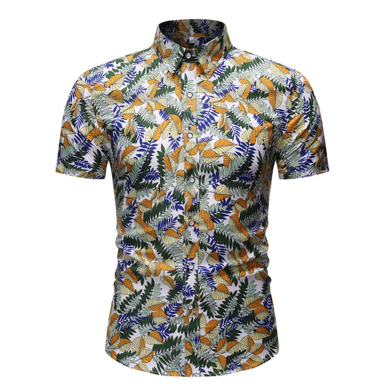 Lingdeng Casual Beach Shirt Men'S Summer Thin Short-Sleeved Printed Shirt Loose And Handsome Hawaiian Clothes For Women - Image 3