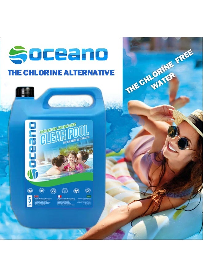 بيوناتورا بديل الكلور الطبيعي لحمامات السباحة والمنتجعات الصحية من أوشينو كلير بول، مبيد طحالب ومنظف غير سام وصديق للبيئة، آمن للأطفال والحيوانات الأليفة، محلول معالجة المياه - Image 4