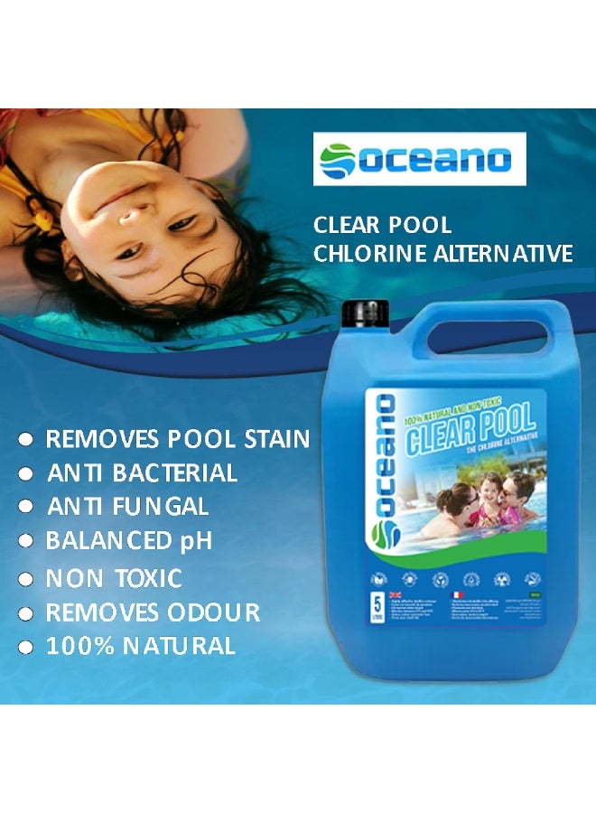 بيوناتورا بديل الكلور الطبيعي لحمامات السباحة والمنتجعات الصحية من أوشينو كلير بول، مبيد طحالب ومنظف غير سام وصديق للبيئة، آمن للأطفال والحيوانات الأليفة، محلول معالجة المياه - Image 3